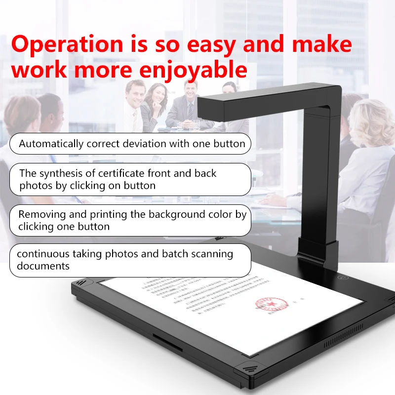 A3 16MP OCR PDF Automatic Book Scanner A4 Portable Document Camera Scanner