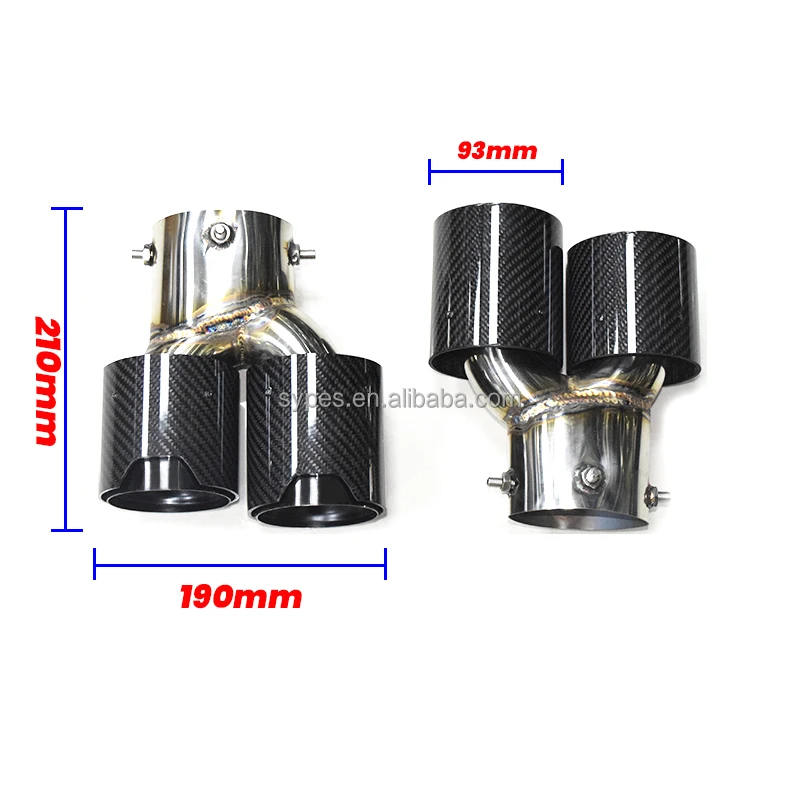 Quad Carbon Fiber Style Exhaust Tips For BMW G22 G23 G26 M440i (2019+) - Silver, Stainless Steel, Easy Install