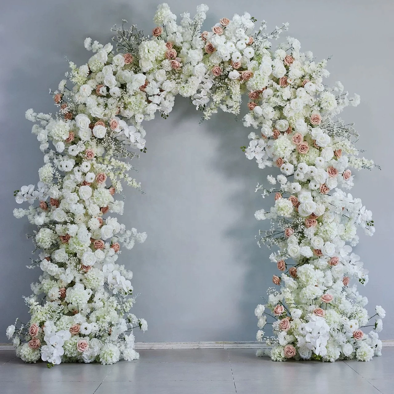 Spring Mini Arch Decor Elegant Spring Summer Monet Wedding Arch Decorations Horn Greenery Pink ...