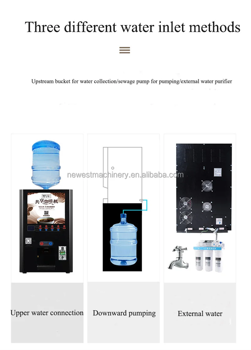 QR Code and Coin Operated Automatic Coffee Vending Machine for Business