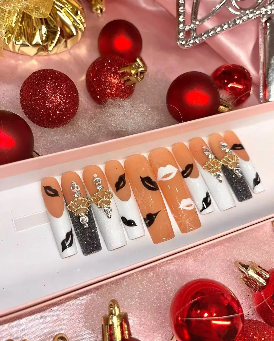 New Fashion Handmade Luxury Fake Nails Diamond Long Press On Acrylic