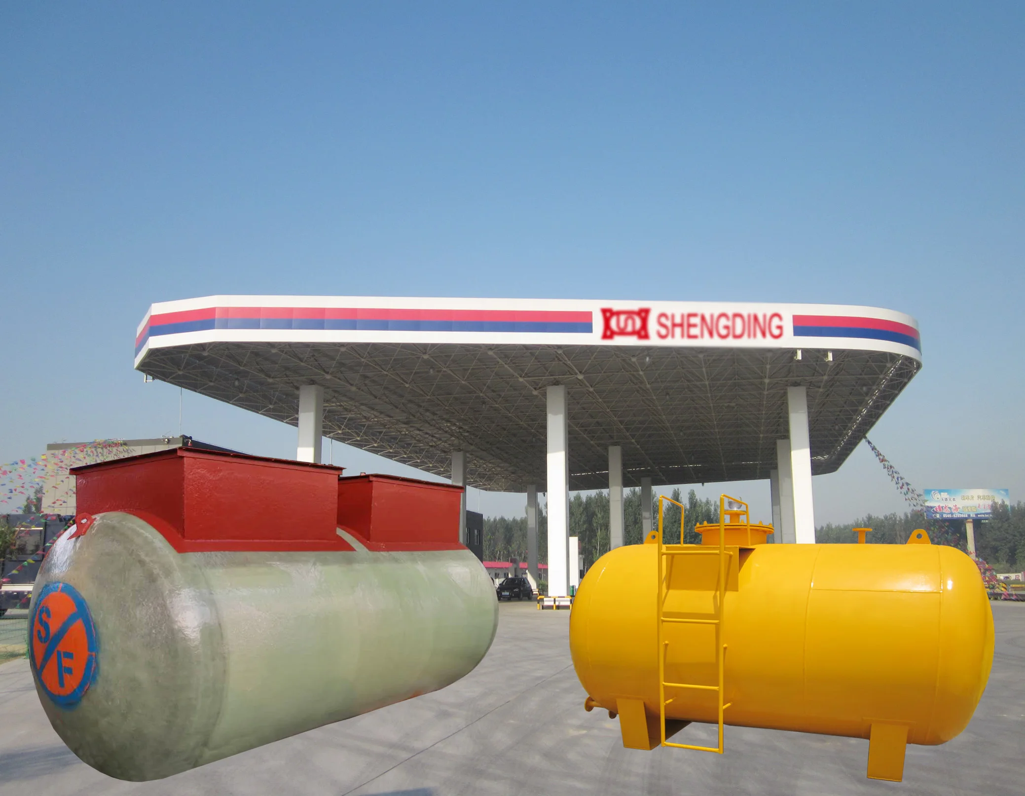 Mini Gasoline Prefab Gas Station Filling Petrol Station Equipment