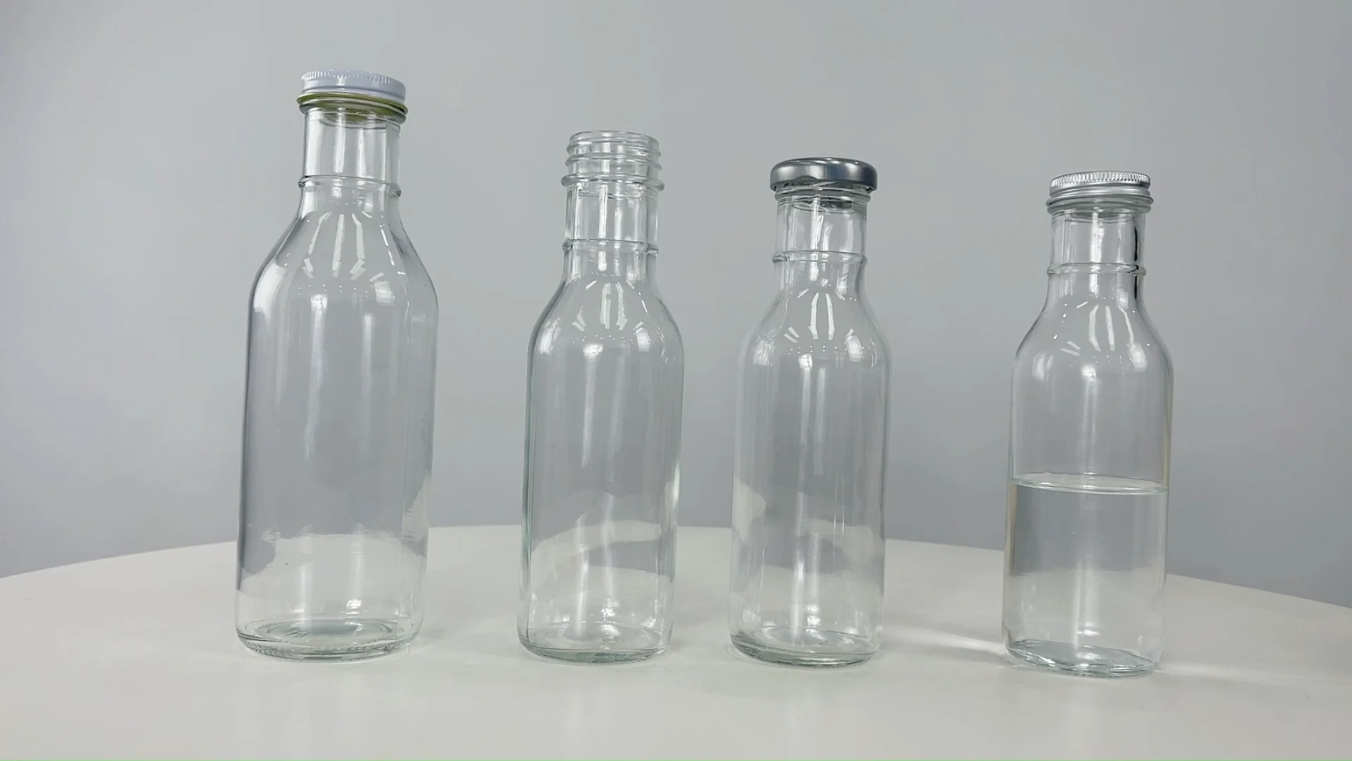 Food Grade Healthy Food Packaging 12oz Glass Sauce Bottle Ring Neck