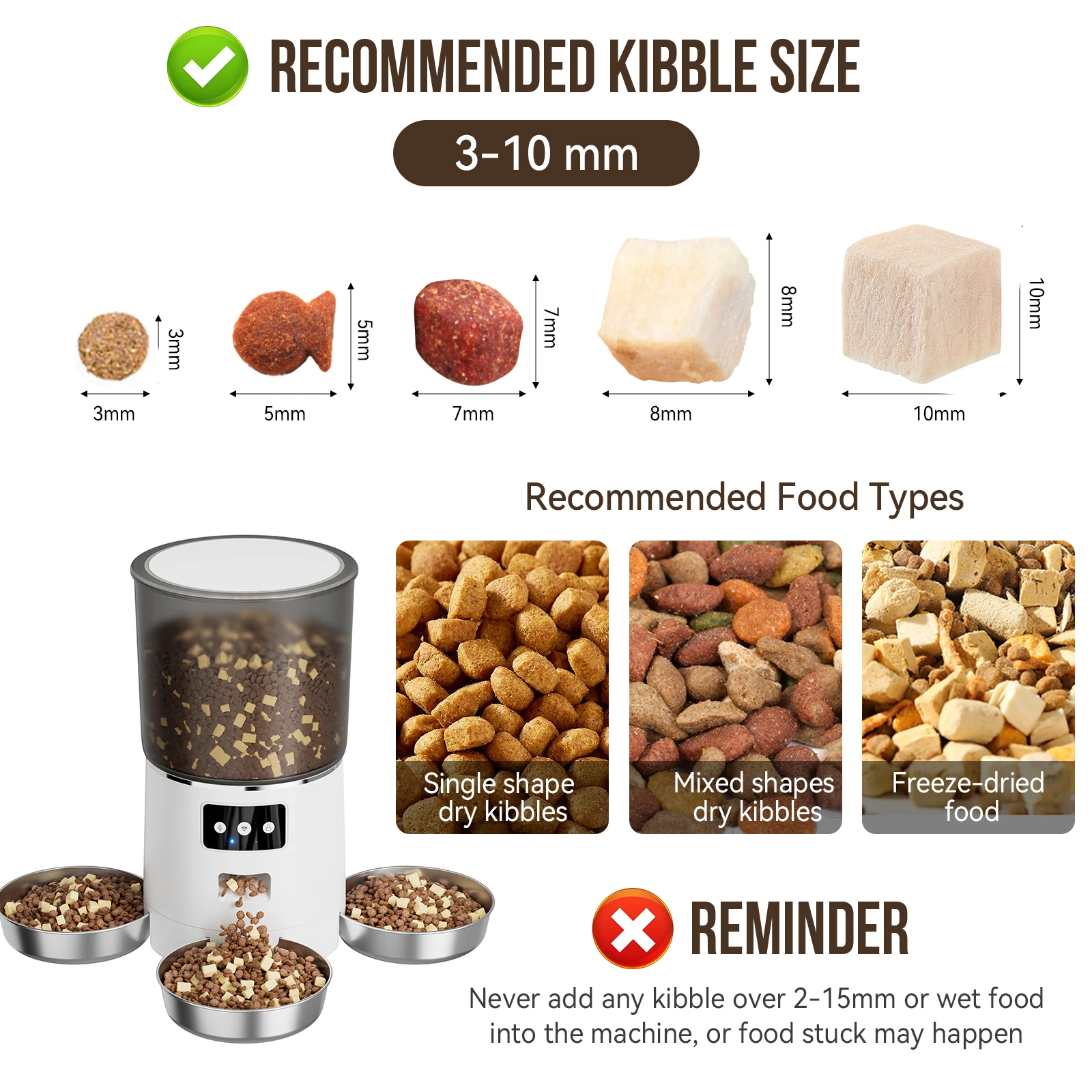 Automatic Pet Feeder 6L Large Capacity Cat Feeder Wifi Remote Control Three Bowl Smart Pet Feeder Pet Product