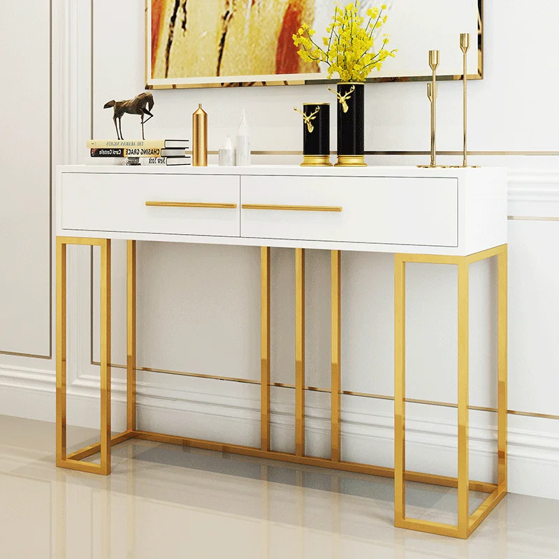 2021 Latest Large Storage Elegant Hallway Wooden French Console Table With Drawers