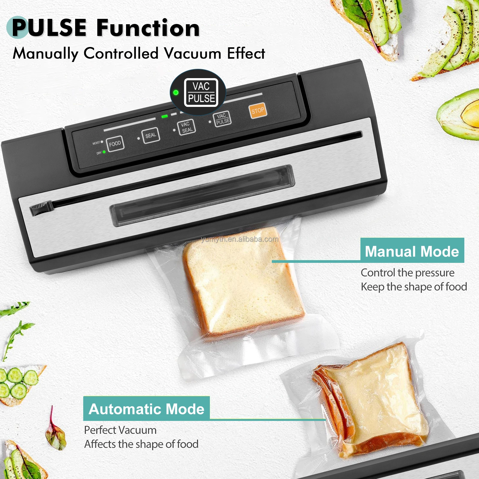 Compact Vacuum Sealer With View Window and Bag Cutter Automatic Food Sealer