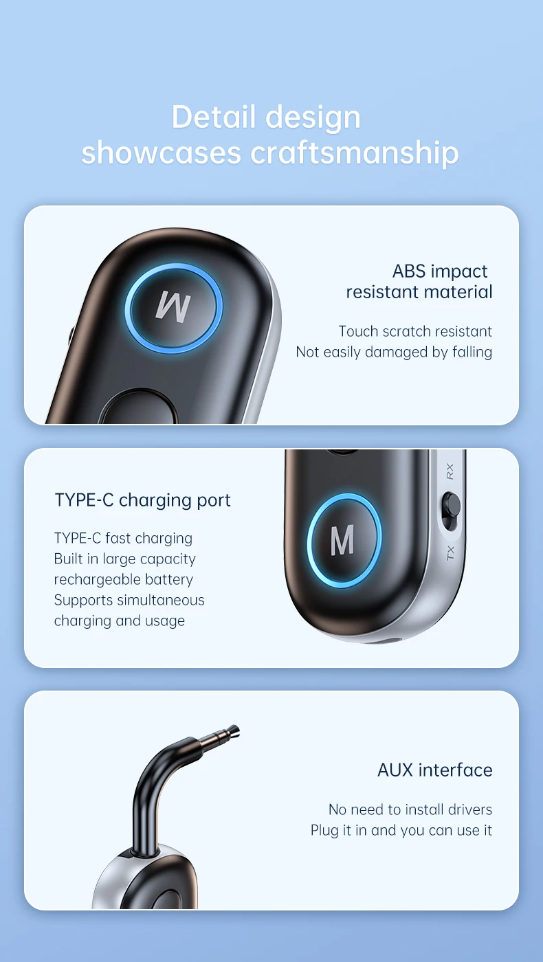 BT-13 Bluetooth Wireless Audio Transmitter for Airplane Use