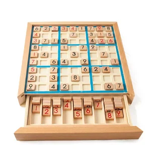 High Quality Traditional Math Game Wooden Sudoku Nine Squares Game Chess Thinking Children's Puzzle Board Game Toy for Children