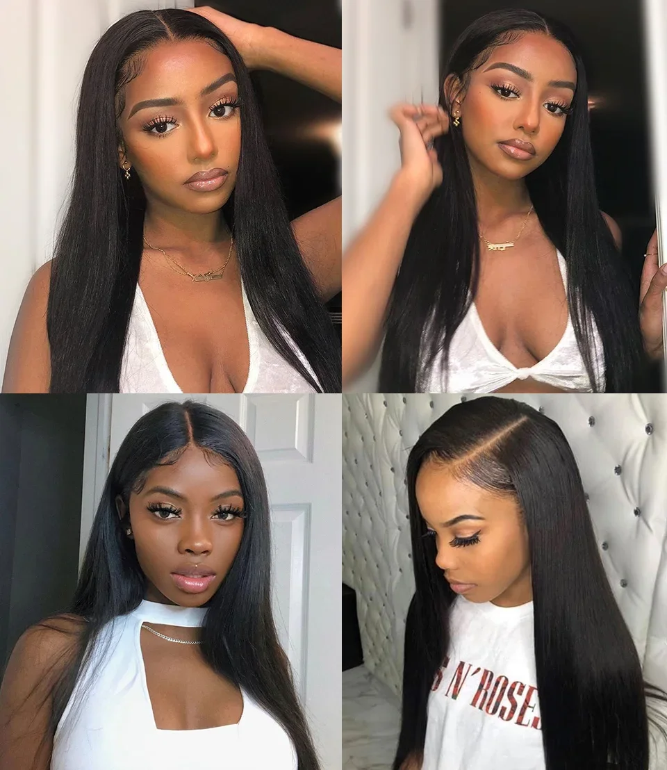 Dark Brown Peruvian Straight Human Hair Weave 3 Bundles with 4x4 Closure and Light Brown Hair Bundles with Closure_voghion.com