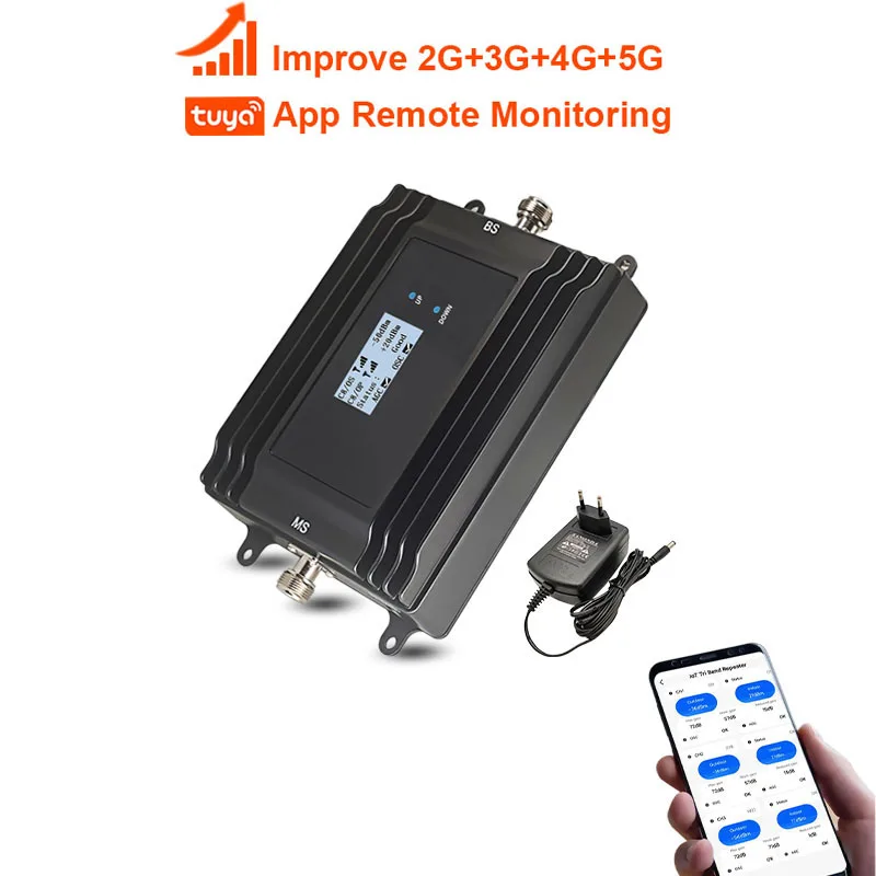 EasyBoost Tri-Band Signal Booster 850/1900/AWS1700Mhz 2G 3G 4G Repeater Digital LCD Full Kit Coverage 800M2 for 5G GSM Networks