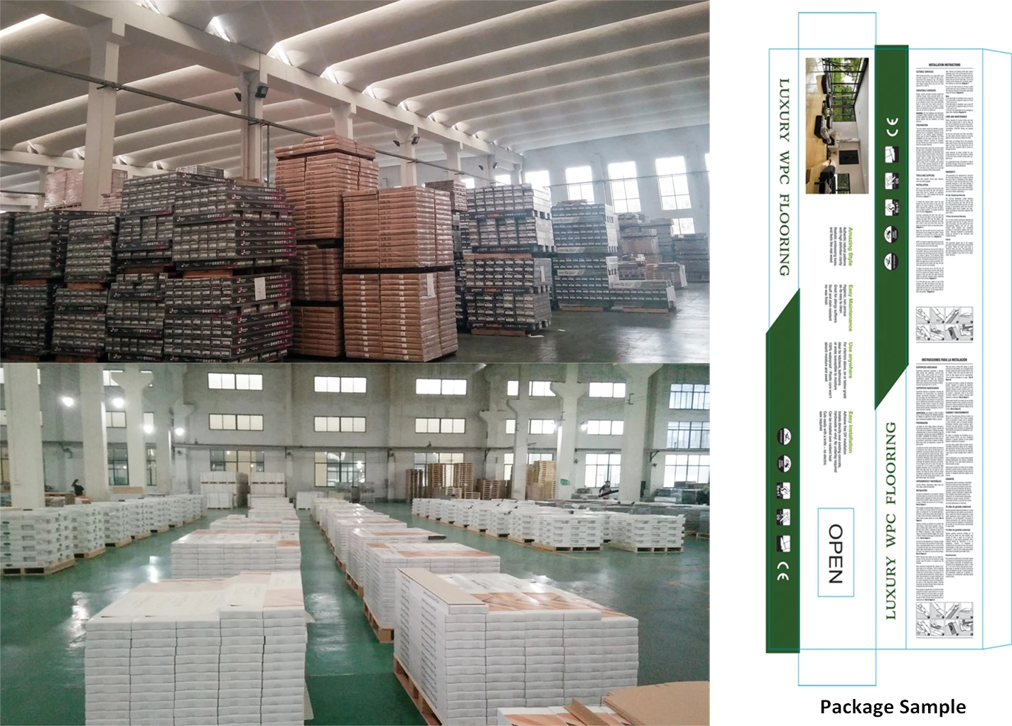 Modern Color Anti Slip Marble Look Hybrid Spc Rigid Core Plastic Vinyl