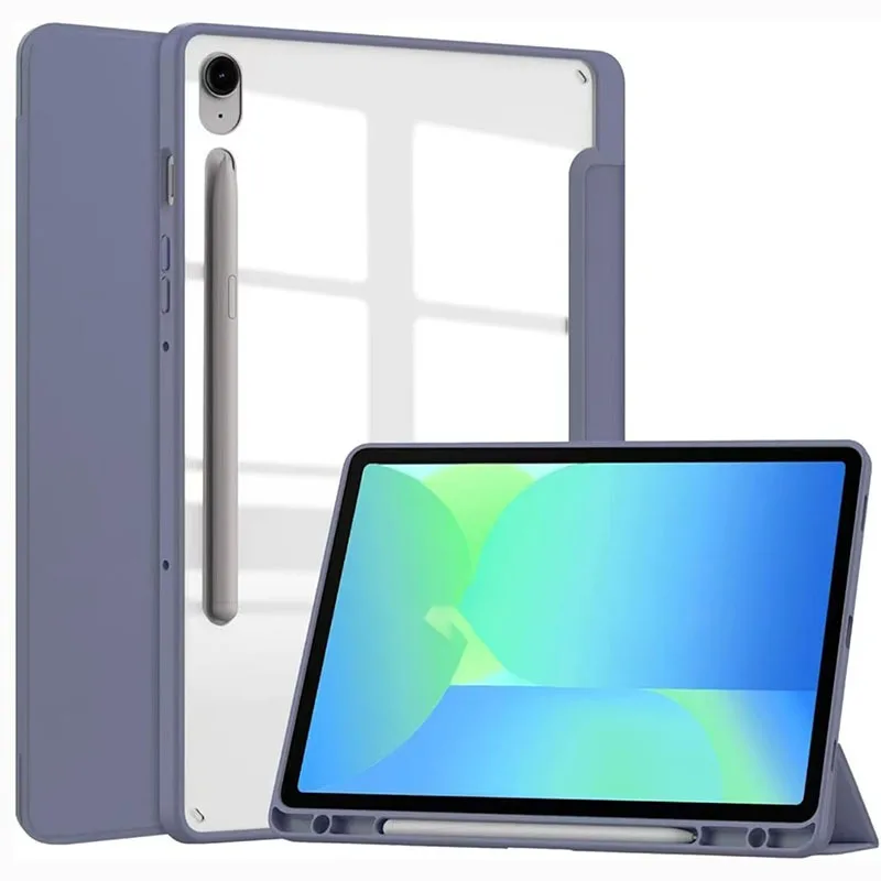 Чехол-книжка Laudtec из искусственной кожи для планшета Samsung Tab S11/A11, ультратонкий, с прозрачной задней крышкой и слотом для стилуса, с индивидуальным логотипом Pbk331