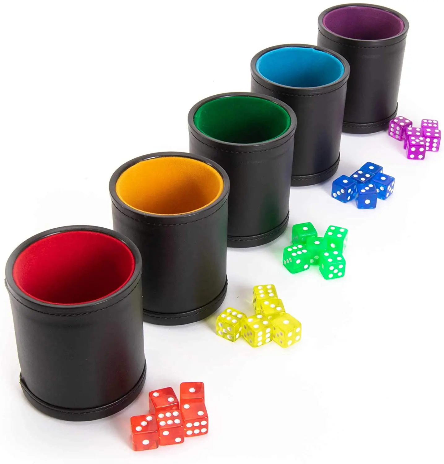 Folding Hexagon Pu Custom Roll Leather Dice Stacking Cups Set Buy