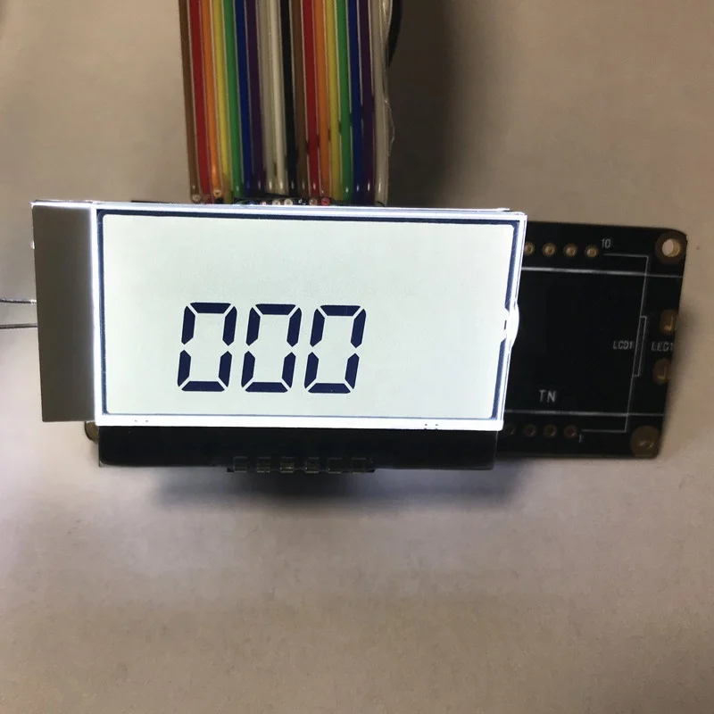 customize small  Inch 3 Digits 7 Segment  LCD Display  with drive IC white on black TN  COG LCD display Module