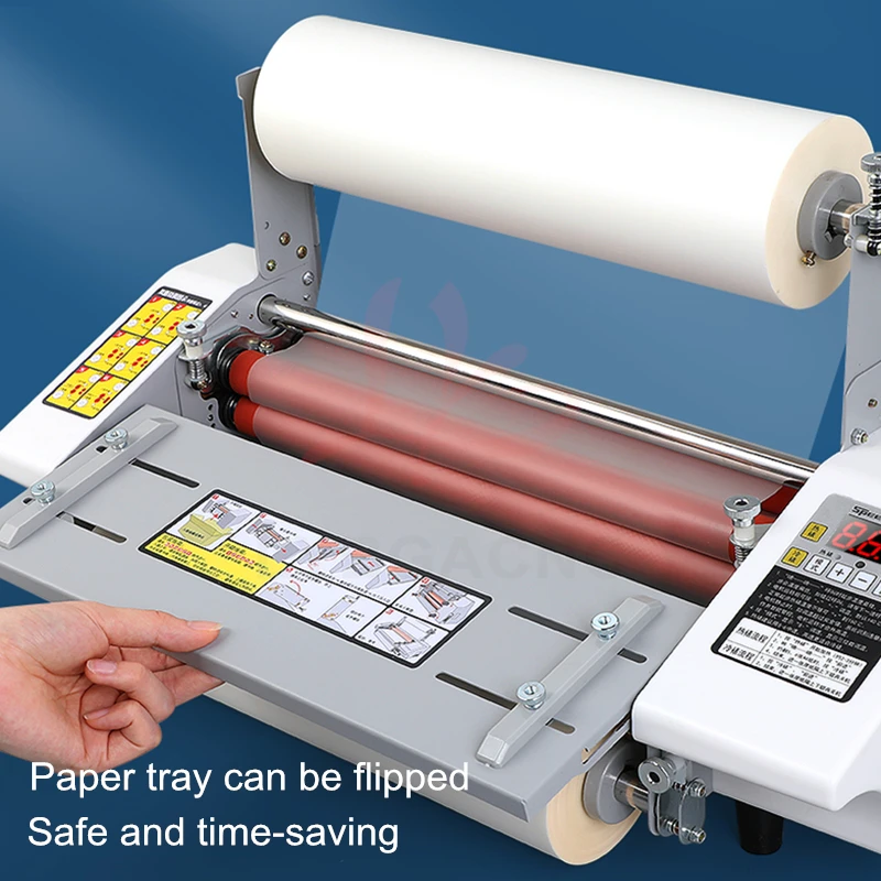 A2 A3 Paper Laminating Machine Cold Hot Roll Laminator Four Rollers Worker Card Office File Laminator