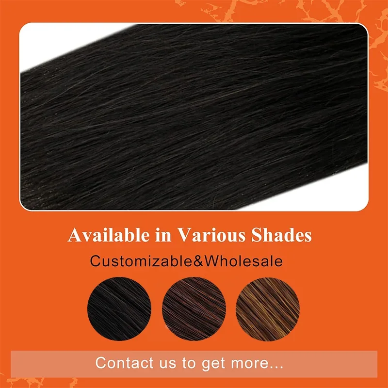 Natürliche schwarze Hot Fusion U-Tips Echthaar-Extensions_voghion.com