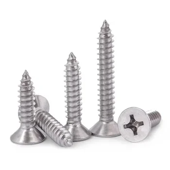 Recessed Cross Stainless Steel Self-Tapping Screws Flat Head Wood Screws Pan Binding Pan Head Customizable M2 M3 Inch Plain