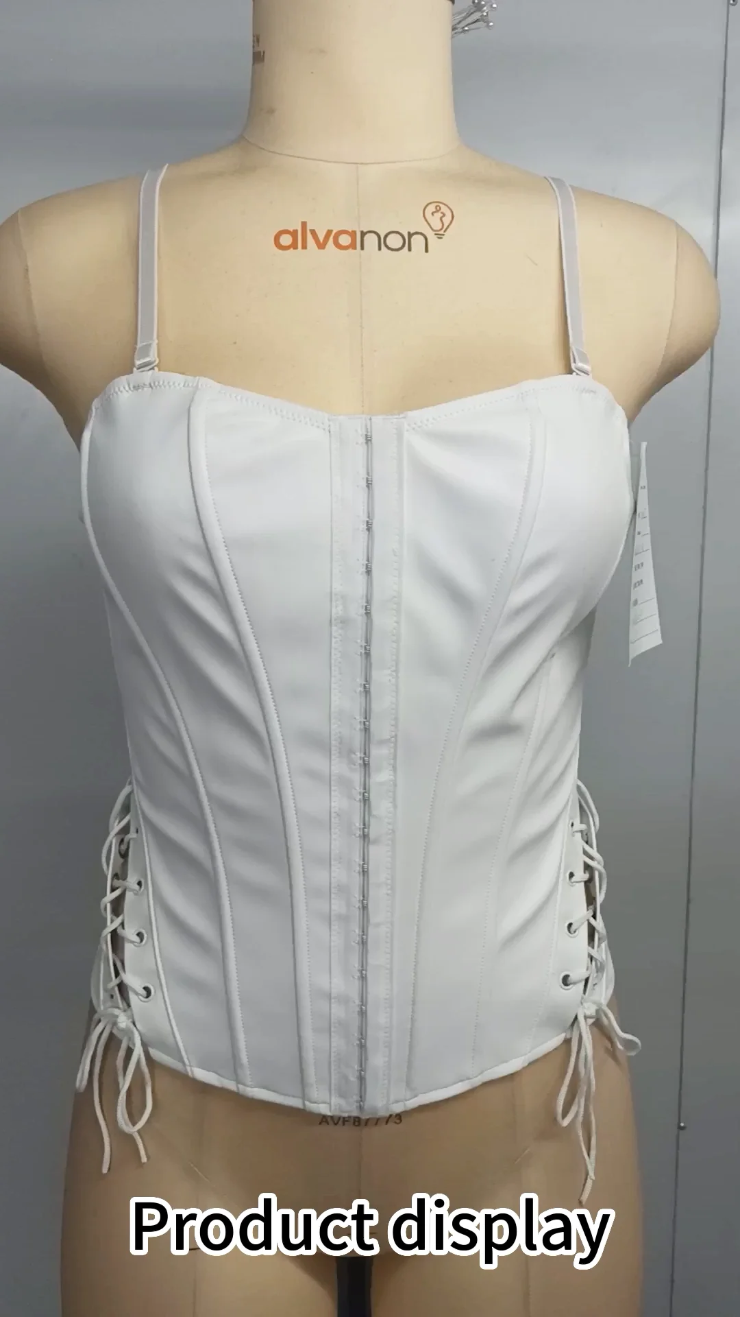 Oem/odm High Quality Lady Pu Lace Up Grommets Bustier Corset Top For