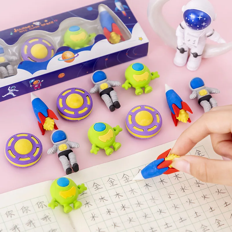 School Children Cute Creative Rocket Shape Cartoon Rubber Erasers For Boys Buy Cartoon Rubber