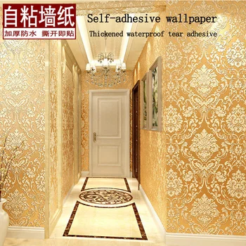 3D self-adhesive non-woven striped wallpaper for modern interior decoration