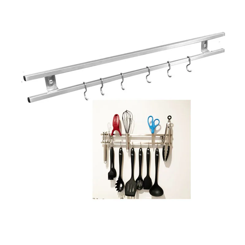 Двойной магнитный держатель для ножей из нержавеющей стали с настенным креплением Магнитный блок крючками 30/40/45/50/60