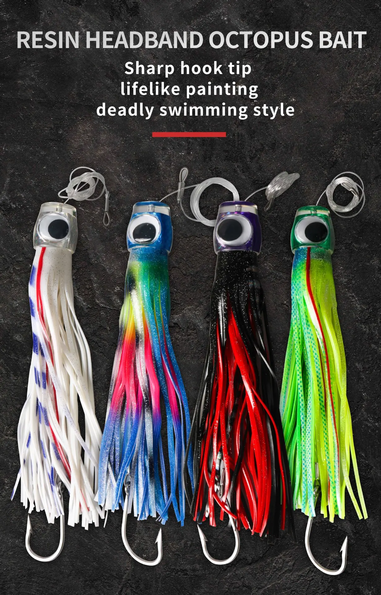 Hongshan Offshore Marlin Lures Octopus Skirts Baits Big Game Resin Head Trolling Lures Buy