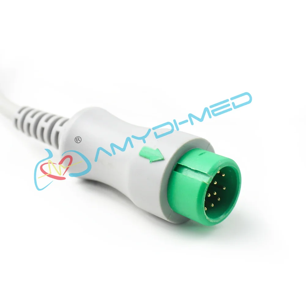 Compatible Ecg Medical Suppliers Cables Ekg Compatible With Mindray One-Piece 5-lead Clip Lead Wire 12 Pin Ecg Cable