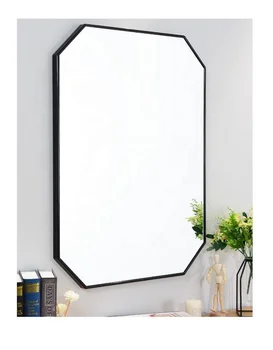 anti fog film glass shape aluminum frame octagon antique wall mirror