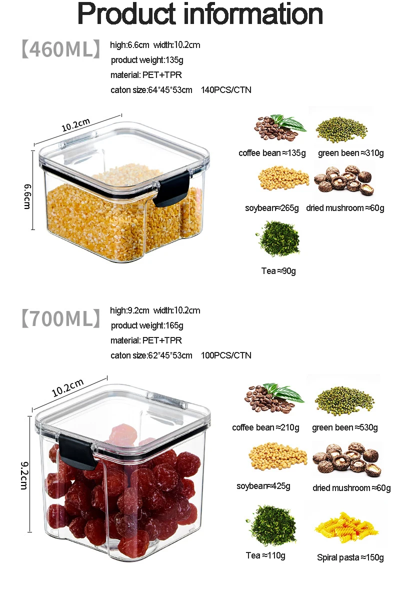 Clear Airtight Plastic Food Storage Containers - Freshness!