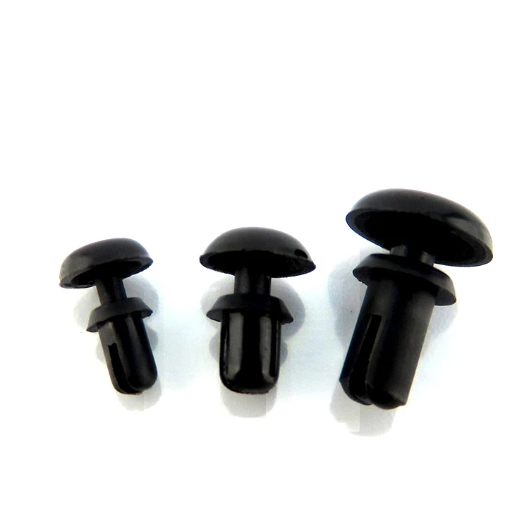 Free Sample Flat Plastic Snap Rivets Black Plastic Nylon Barbed Rivets Ratchet Black Nylon Push Rivets
