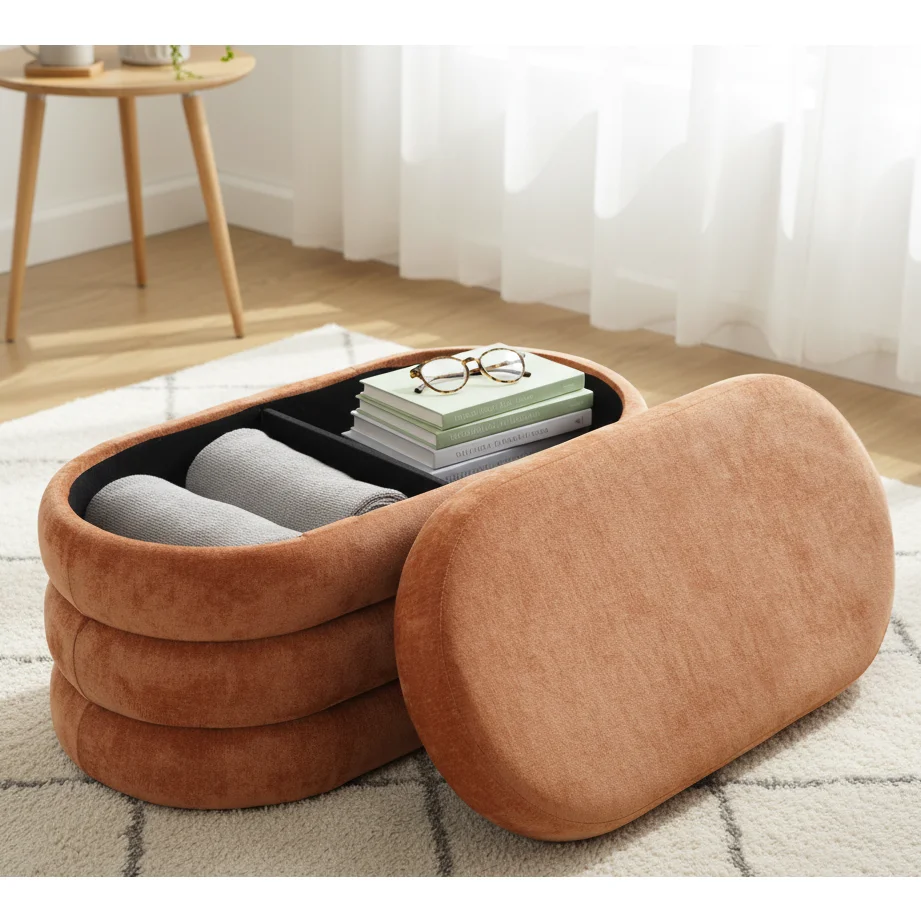 Modern Living Room Bedroom Ottoman Storage Foot Stool Bench Velvet