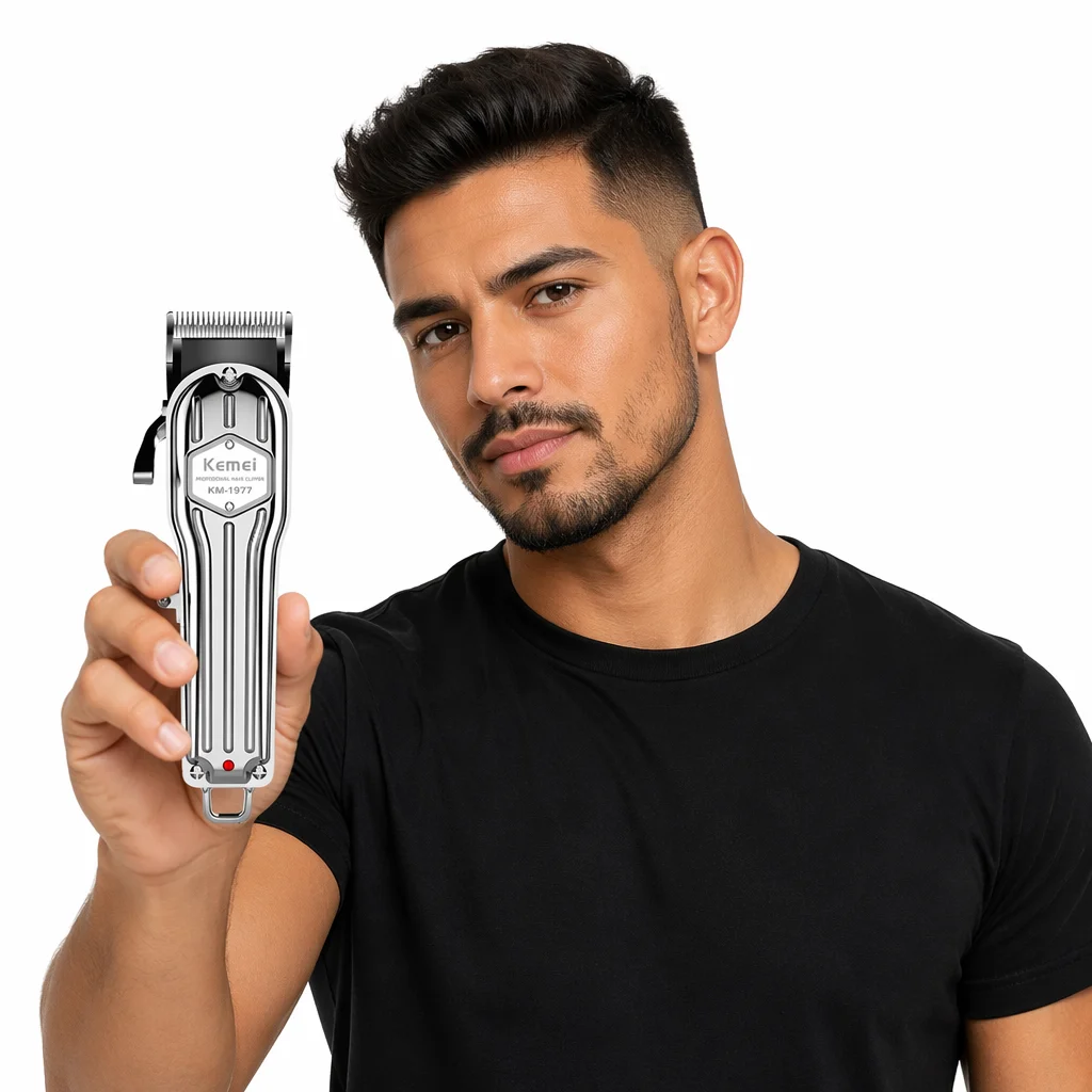 KEMEI KM-1977 Professional Hair Trimmer - Rechargeable, Adjustable