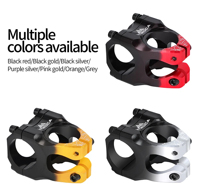 Meroca ME35 Gradient Color 5-Axis for CNC Bicycle Stem 35mm Short Stem with Hollow Design Waterproof & Rustproof Stem Kits