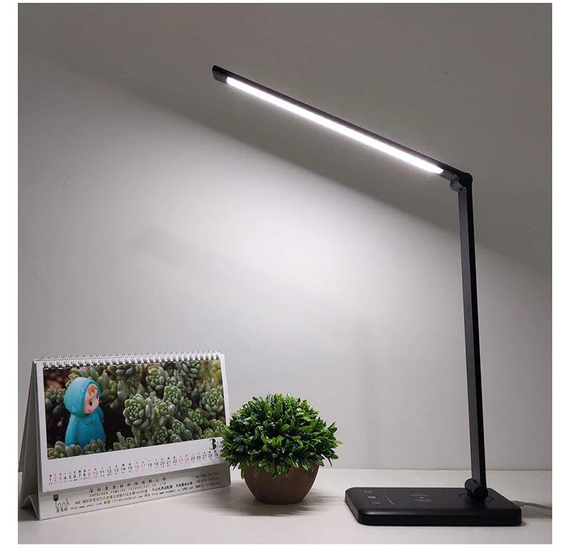 Touch Control Timer LED Desk Light with Wireless Charger USB