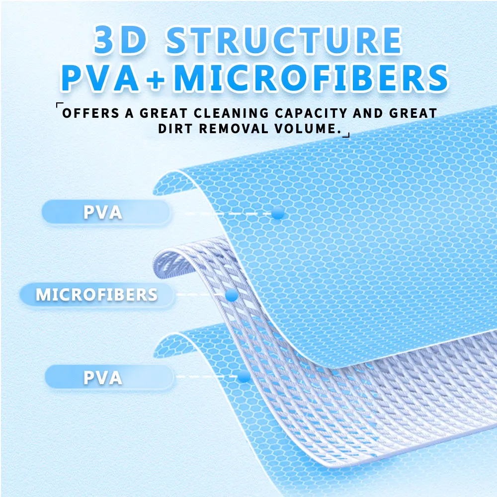 Color Multi-layer Rag PVA Magic Sponges Cleaning Cloth Microfiber Towel