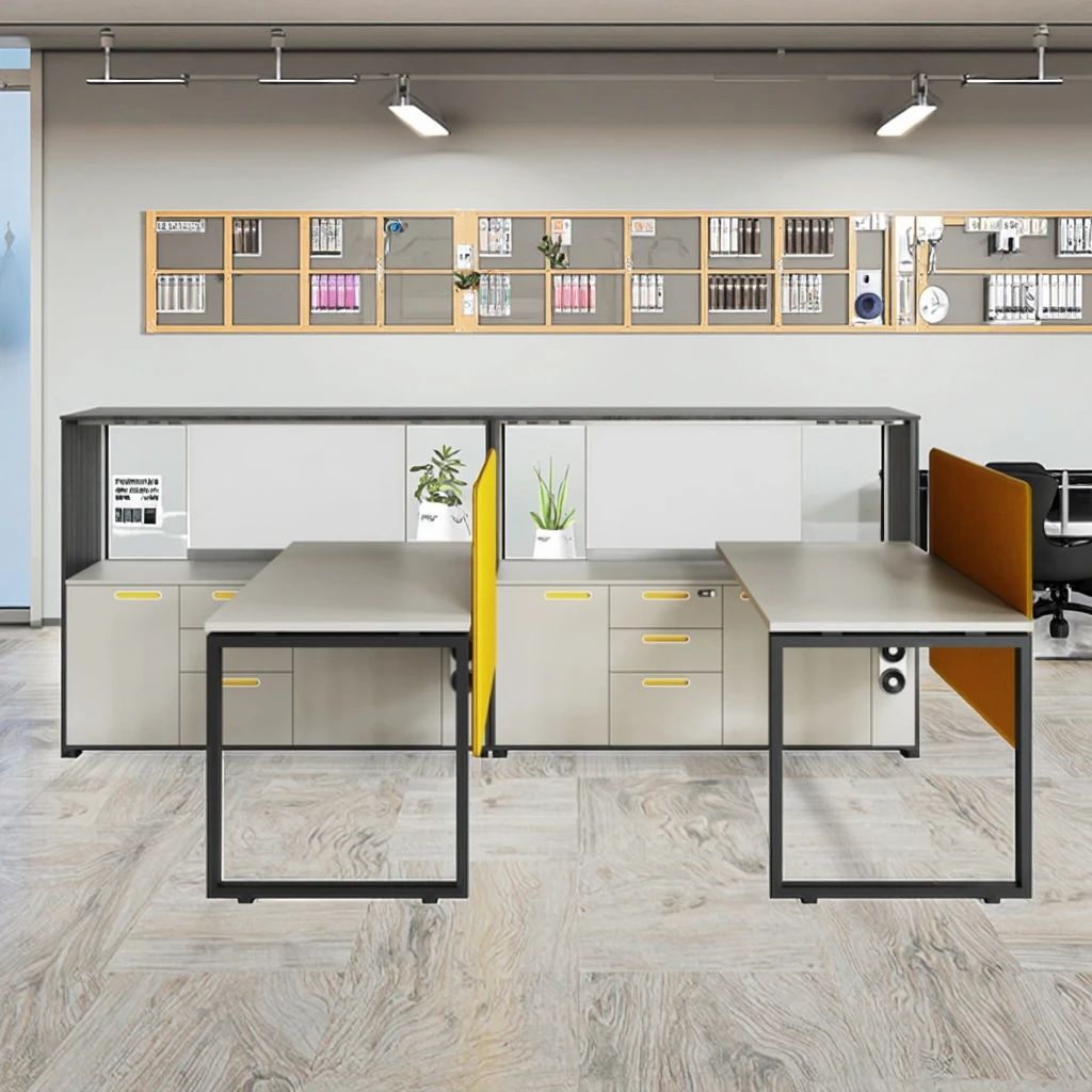 Premium Single-Sided Workstation Desk Panel Storage Cabinet Modern Office Steel Frame Computer Work Space Furniture 5