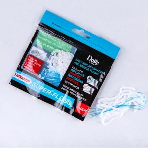 Daily Care Super Thick Dental Floss with Threader for Wide Gap Implant Brace Bridge Retainer Cleaning
