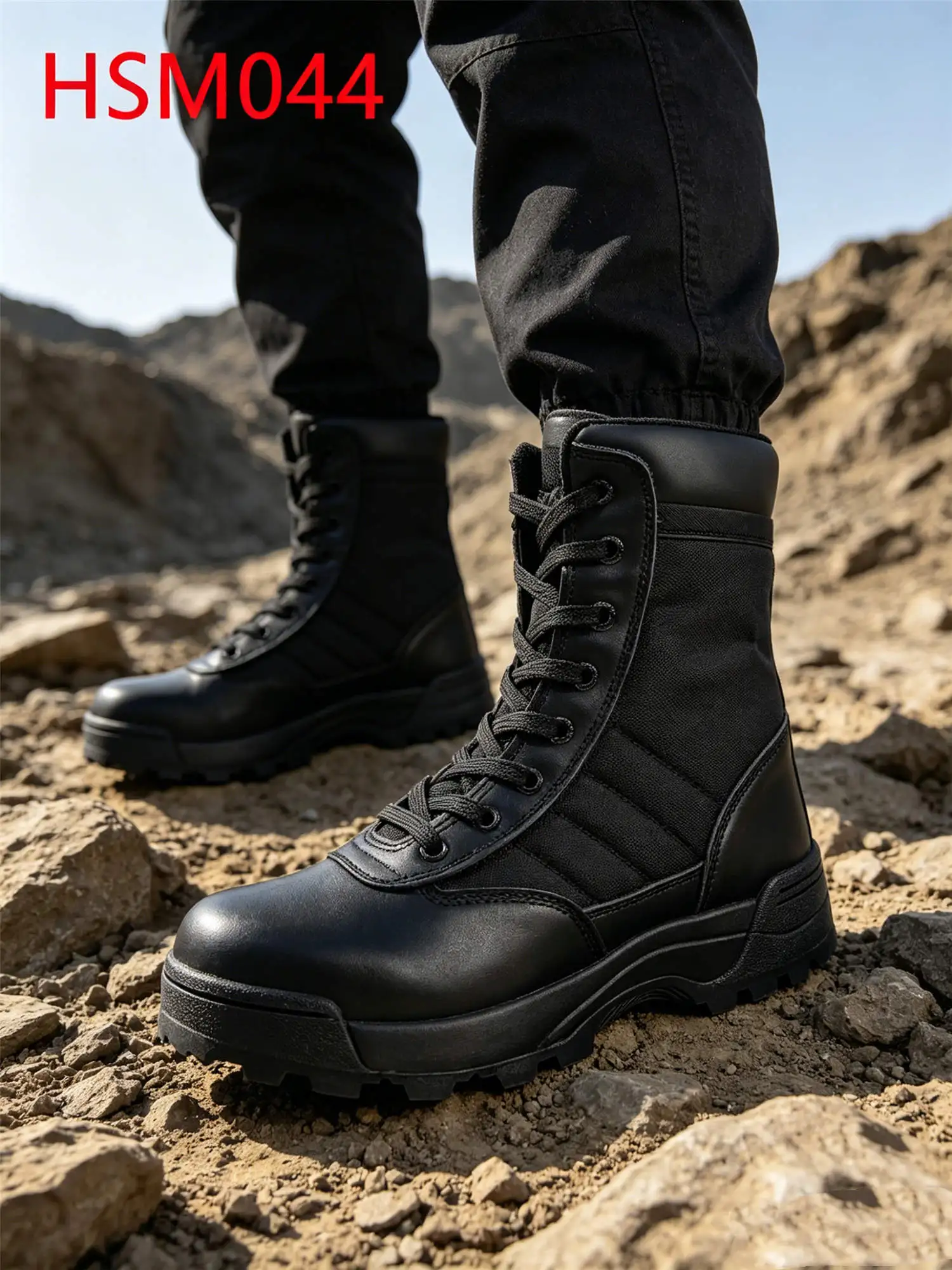 WYC, Bottes de combat classiques pour la randonnée en extérieur, semelle résistante à l’abrasion, adaptées à l’entraînement au sol, disponibles en divers types de cuir, bottes tactiques modèle HSM044
