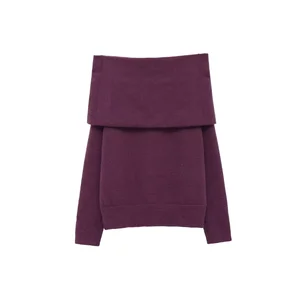 Women Autumn Casual Woven Straight-leg Breathable Vintage Long Sleeve Pullovers 100% Polyester Solid