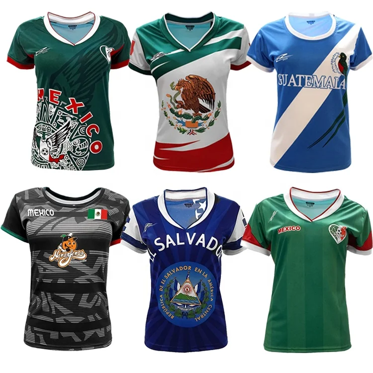  Mexico Jersey Arza Design for Women with V Neck Color