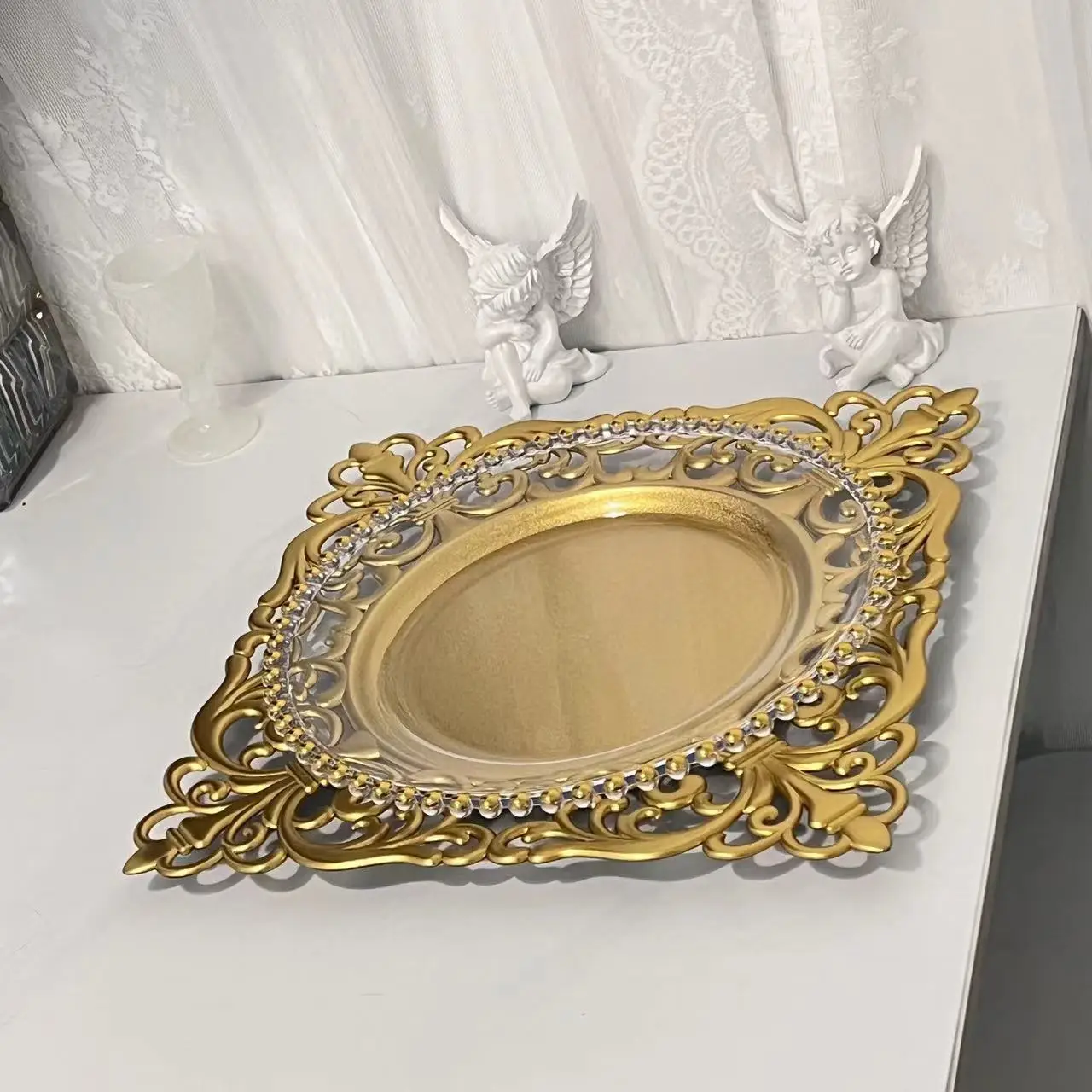 Wedding Tableware Sets Elegant Gold Charger Plates