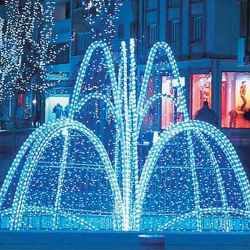 3d Large Christmas Arch Rbg Led Holiday New Year Decorative Water Proof Luminous Fountain Motif Lights