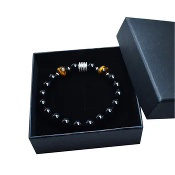 2021 New Custom Fashion Lucky Jewelry Charm Yellow Tiger Eye Men Beads Bracelet With Gift Box