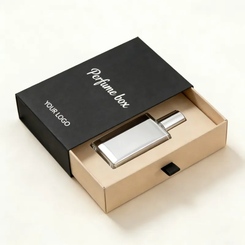 Scatola regalo a cassetto per flaconi di profumo, alta qualità, con logo personalizzato stampato, scatola scorrevole in cartone per profumi, imballaggio per profumi conforme alla norma ISO9001