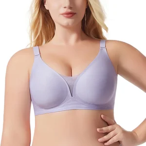 Wholesale Hot Sale Seamless Deep V Back Jelly Women's Bras Plus Size S-4XL Plus Size Comfortable Ladies Bras Push up Bra