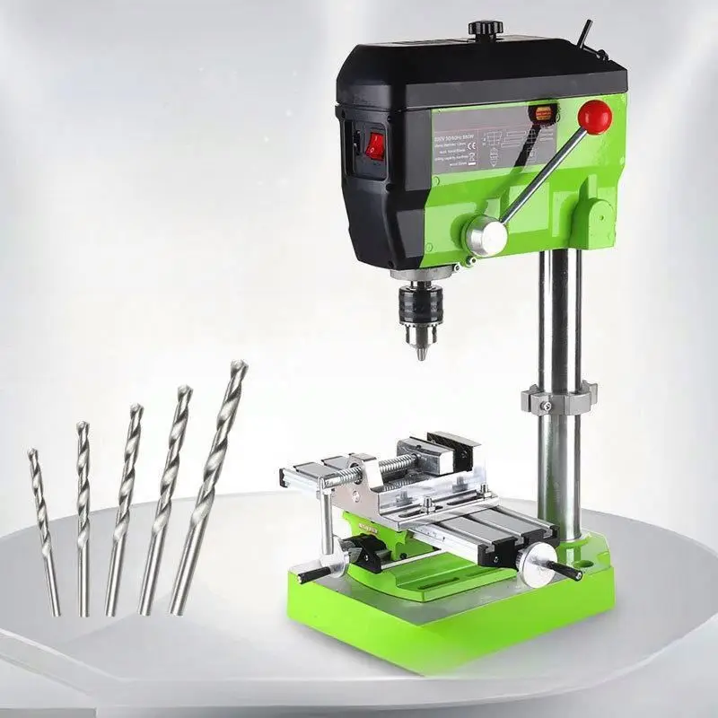 TEBAK Industrial Laser Bench Drill Press Stand 4 Inch Cross Bench Pliers DIY Wood Drilling Machine Mini Bench Drilling Machine