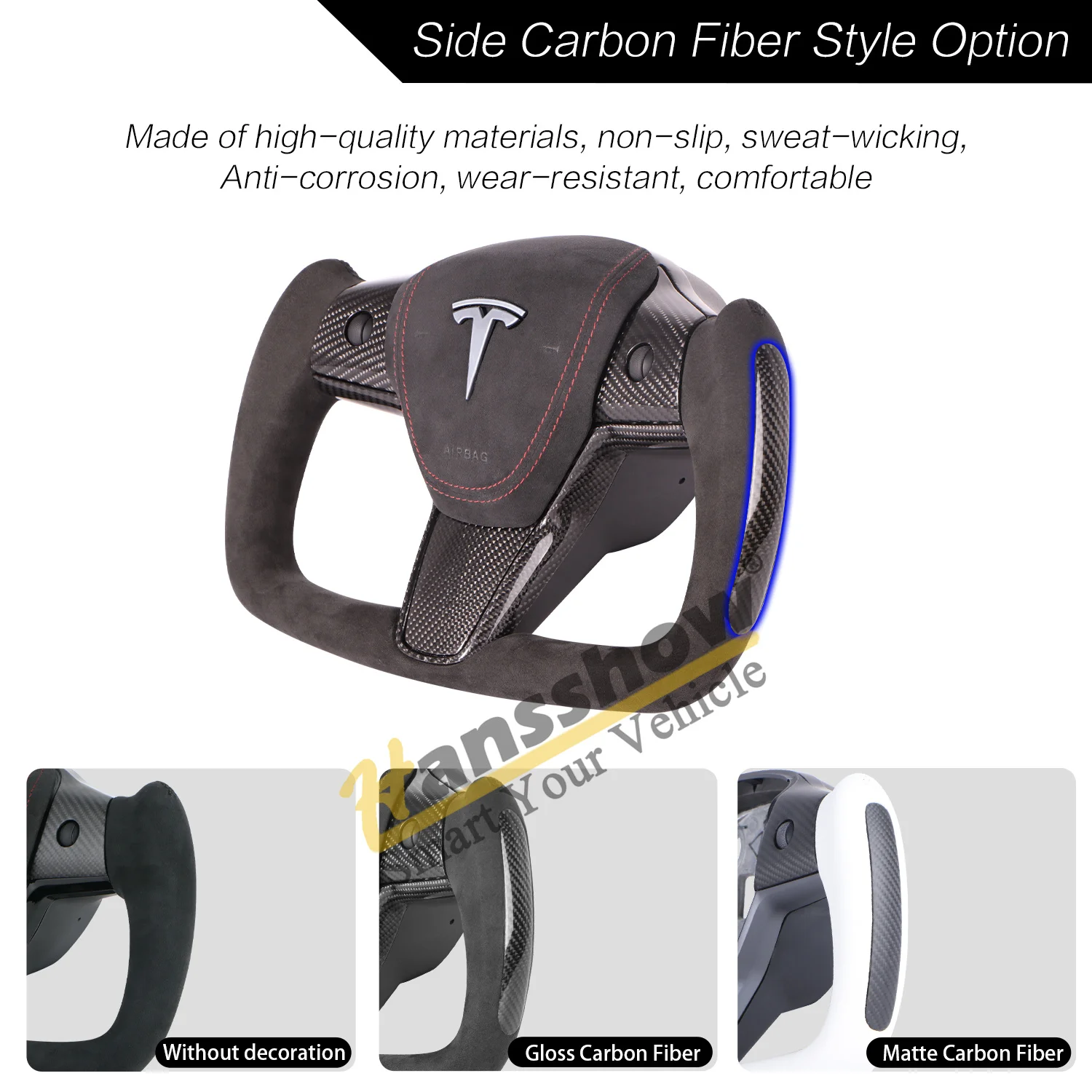 Model 3 Sr+ Model Y Yoke Heated Steering Wheel Retrofit For 2020 2021