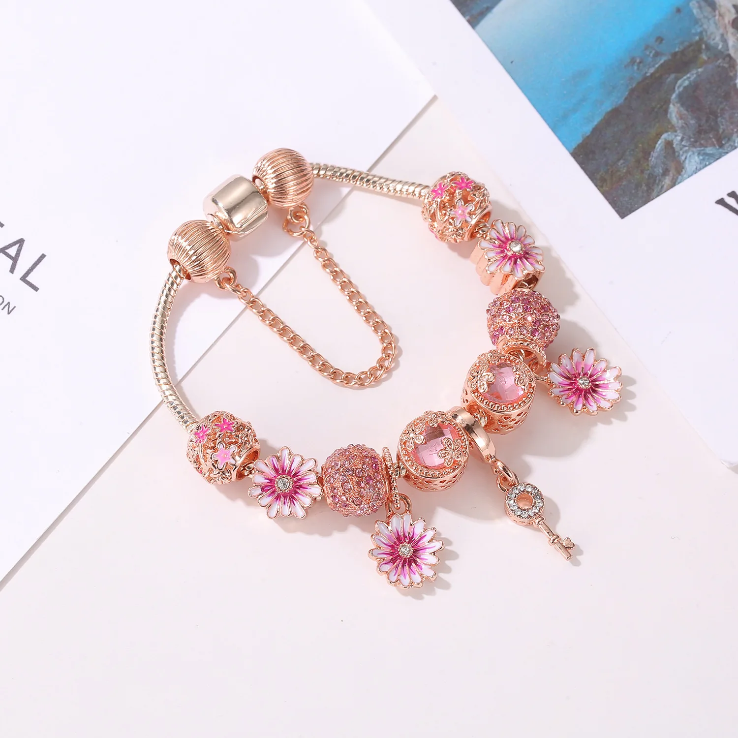 rhinestone flower bracelet