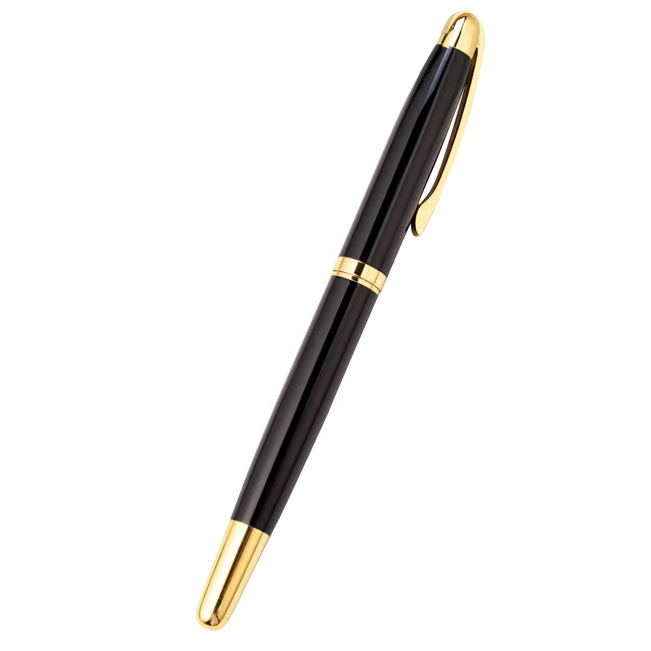 Personalized Black Twisty Gel Pen with Customized Logo 0.5mm Writing Width Metal Material in Stock for Advertising