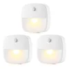 Three LED bulbs, battery-operated, warm light version, one pack.